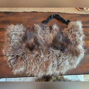 Elegant Fur Clutch with Black Strap